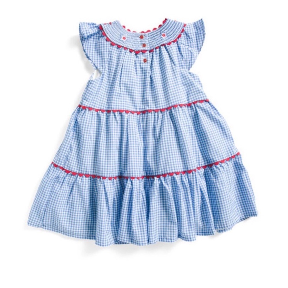 Cynthia Rowley Kids Dress with Red and Blue Details Smock Dress - Picture 2 of 6